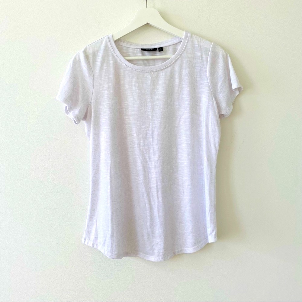 APT 9 Women’s Metallic Sheer Lightweight Crew Neck Short Sleeve Tee